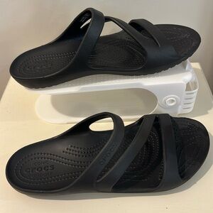 Ionic Croc Comfort Black Sandals Size 9